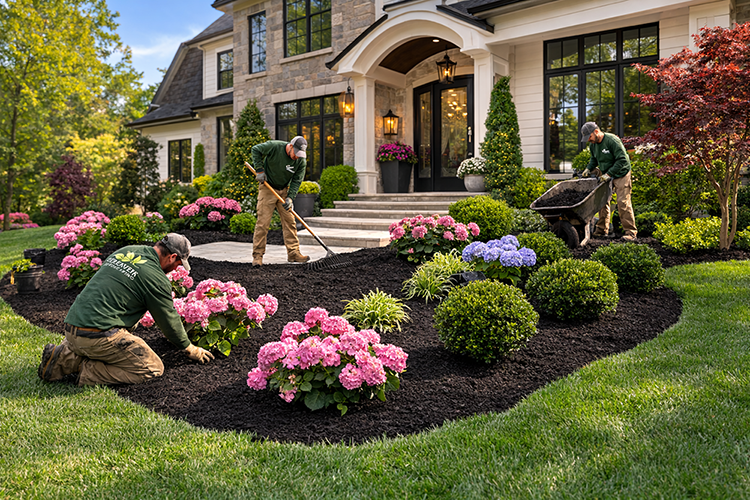 A photo of Contractor Landscaping Plants in a high end residence in New Jersey